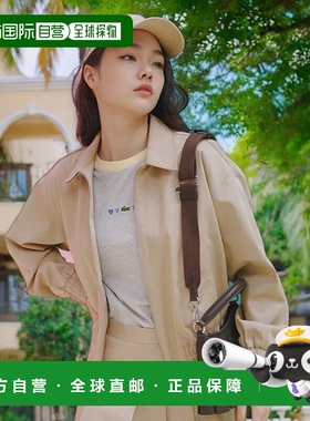 1h可退 日本直邮LACOSTE 女装 有机棉弹力双层领拉链外套 22SS BF