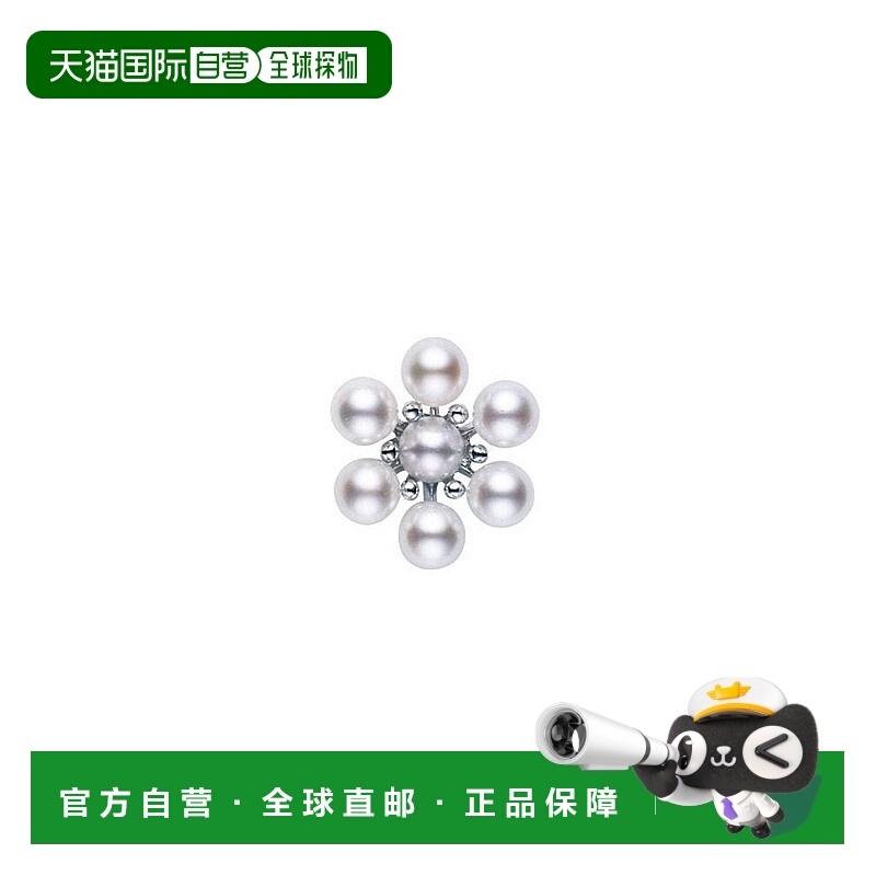 日潮跑腿MIKIMOTO御木本Akoya珍珠银质胸针小花朵造型优雅礼物