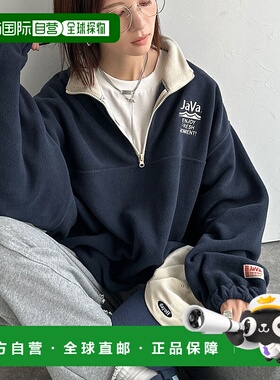 1h可退 日本直邮Java女装联名宽松半拉链加厚仿毛绒外套 jv126048