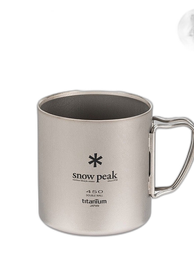 日本直邮Snow Peak钛制双层壁水杯日常露营户外保温水杯折叠手柄