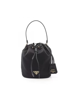 日本直邮中古Prada普拉达女包S级99新Handbag手包尼龙斜挎包黑色