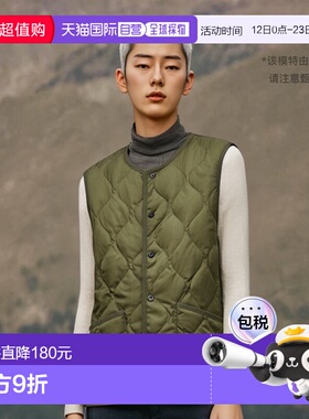日本直邮TAION 内羽绒背心外套男女纽扣防水羽绒背心橄榄 004B2ML
