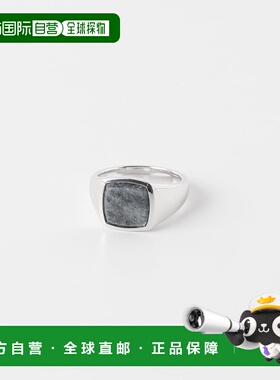1h可退 日本直邮TOM WOOD 男士 Larvikite黑曜石方正戒面银戒 925