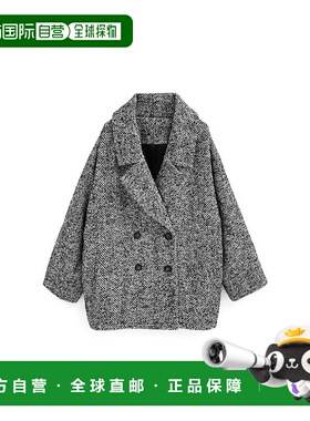 日本直邮日潮 GRL 人字纹茧型大衣 中长款时尚翻领西装K9370F