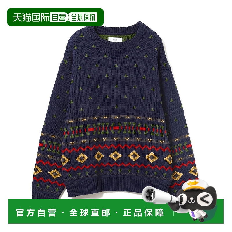 1h可退 日本直邮B:MING by BEAMS 男女同款 3.5针 费尔岛风针织衫