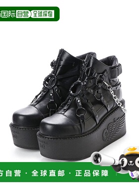 【日本直邮】Yosuke同款短靴黑色合成皮革百搭时尚简约潮流靴子