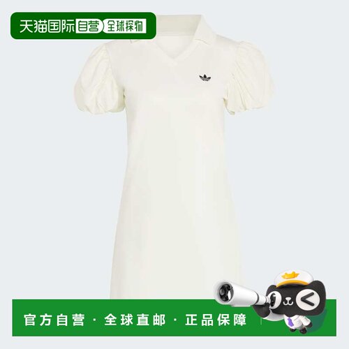 日本直邮Adidas/阿迪达斯修身V领短袖连衣裙女款 KE3437运动