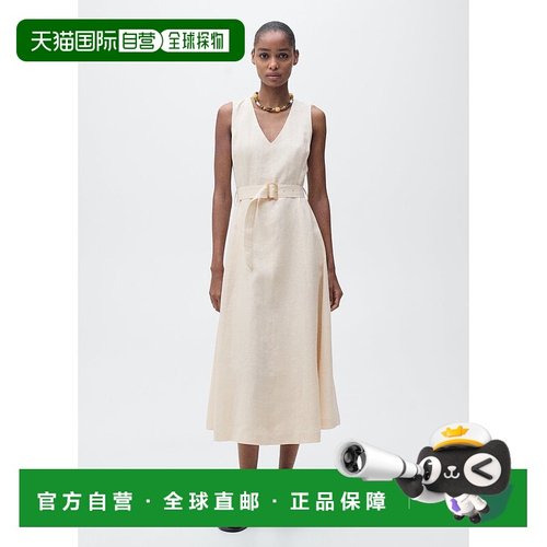 日本直邮MANGO 亚麻长款连衣裙 LAURA MA1658EW037100