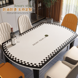 pvc桌面垫折叠圆桌布极简风椭圆形餐桌垫免洗防油防水防烫保护垫
