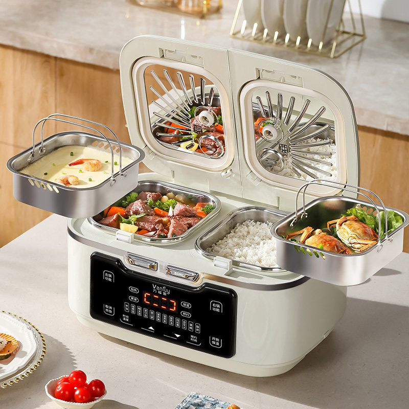 万福源0涂层双胆电饭煲多功能家用6L智能新款微压双拼一体电饭锅,厨房电器,电饭煲,淘宝优惠券,粉丝福利购,淘宝优惠卷