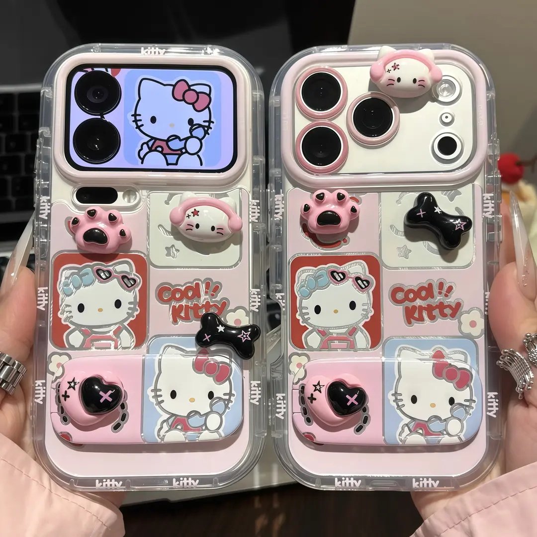 耳机猫咪公仔支架适用苹果17手机壳iPhone16/15PROMAX透明华为PURA80可爱NOVA15立体MATE60PRO超火RENO15小米