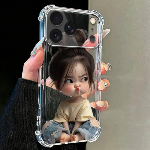 嘟嘴女孩适用苹果手机壳