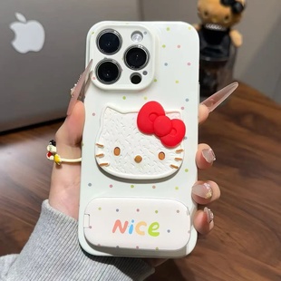 nice波点Kitty贴件适用苹果17Air手机壳iPhone16 华为PURA80闺蜜MATE60PRO卡通NOVA14超火RENO14 15PROMAX新款