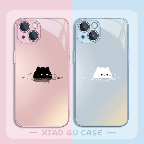 潜水猫咪适用苹果手机壳