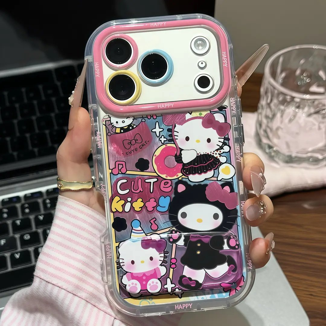 拼接软萌猫咪支架适用苹果17PROMAX手机壳iPhone16透明华为NOVA15可爱MATE60PRO全包P80闺蜜VIVOS50小米OPPO