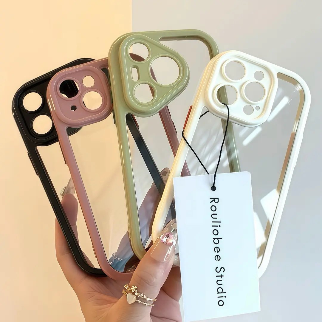 简约纯色撞色奶油壳适用苹果17手机壳iPhone16/15PROMAX新款华为PURA80全包NOVA14高级MATE60PRO照片VIVO小米