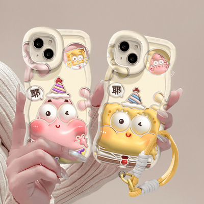 板凳双支架海底好朋友比耶手机壳