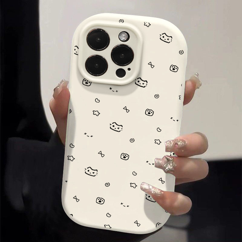 简约线条猫咪适用OPPO手机壳