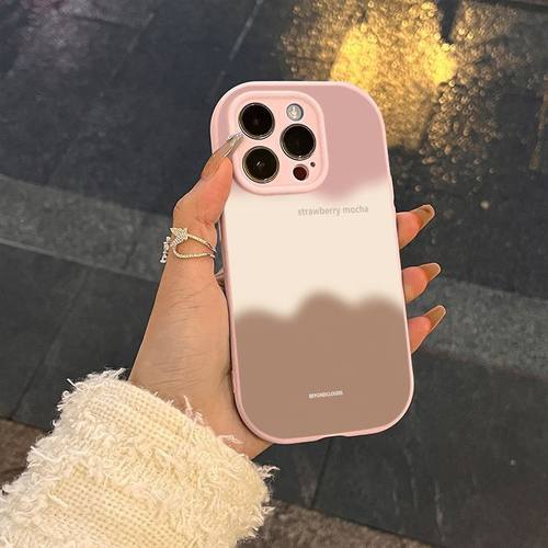粉白棕渐变适用vivo手机壳