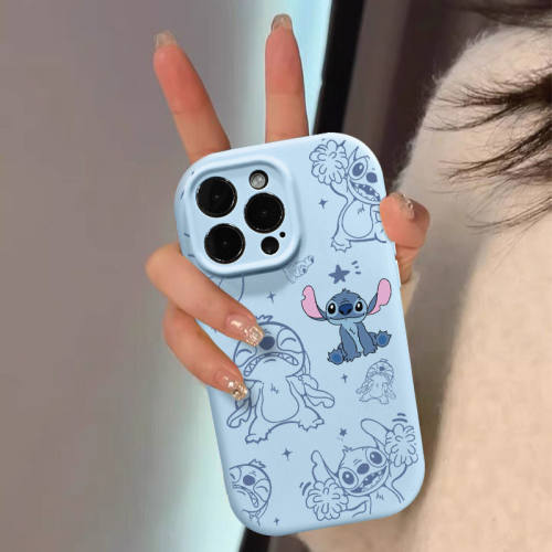 蓝色史迪仔适用红米小米手机壳