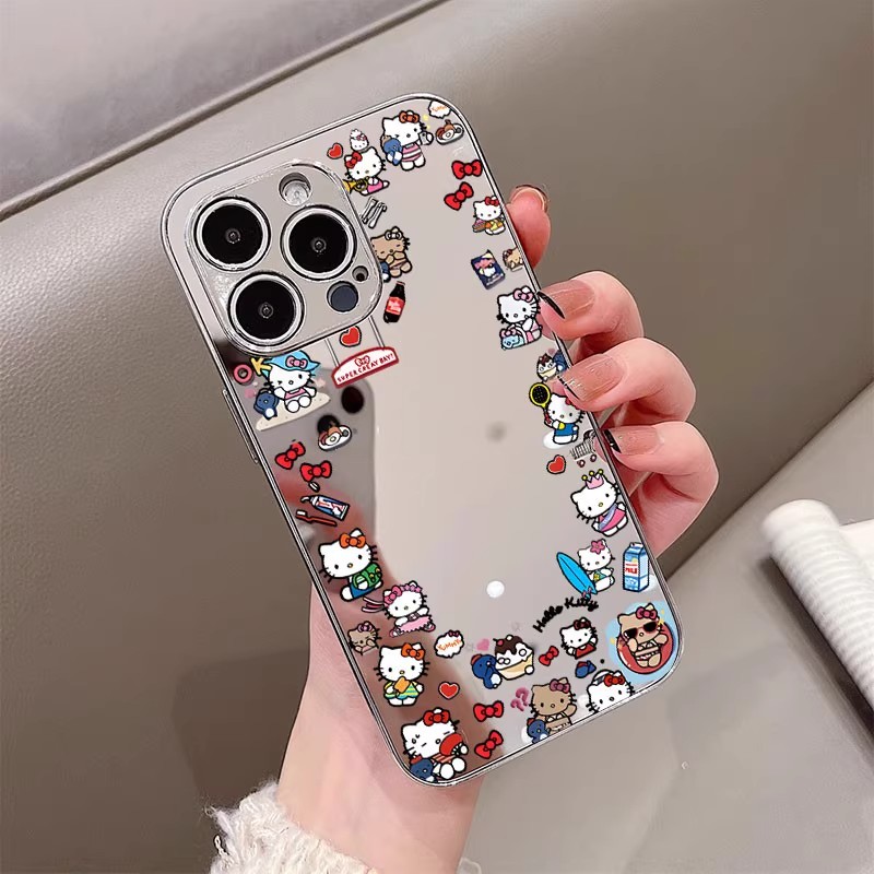 电镀镜子KT猫适用苹果手机壳