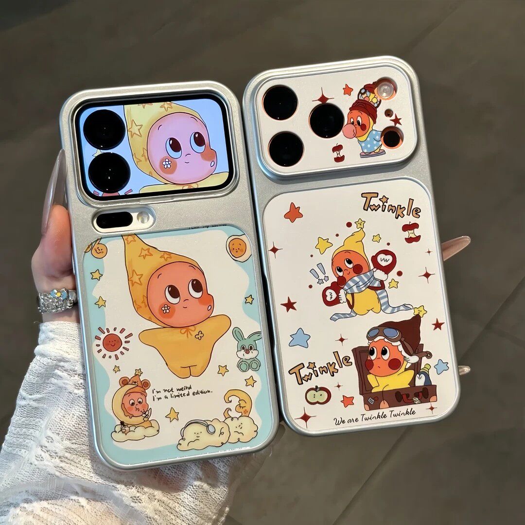 呆萌可爱围巾星星人适用苹果17PROMAX手机壳iPhone16秒变大视窗华为PURA80情侣MATE60PRO可爱VIVOS30小米OPPO