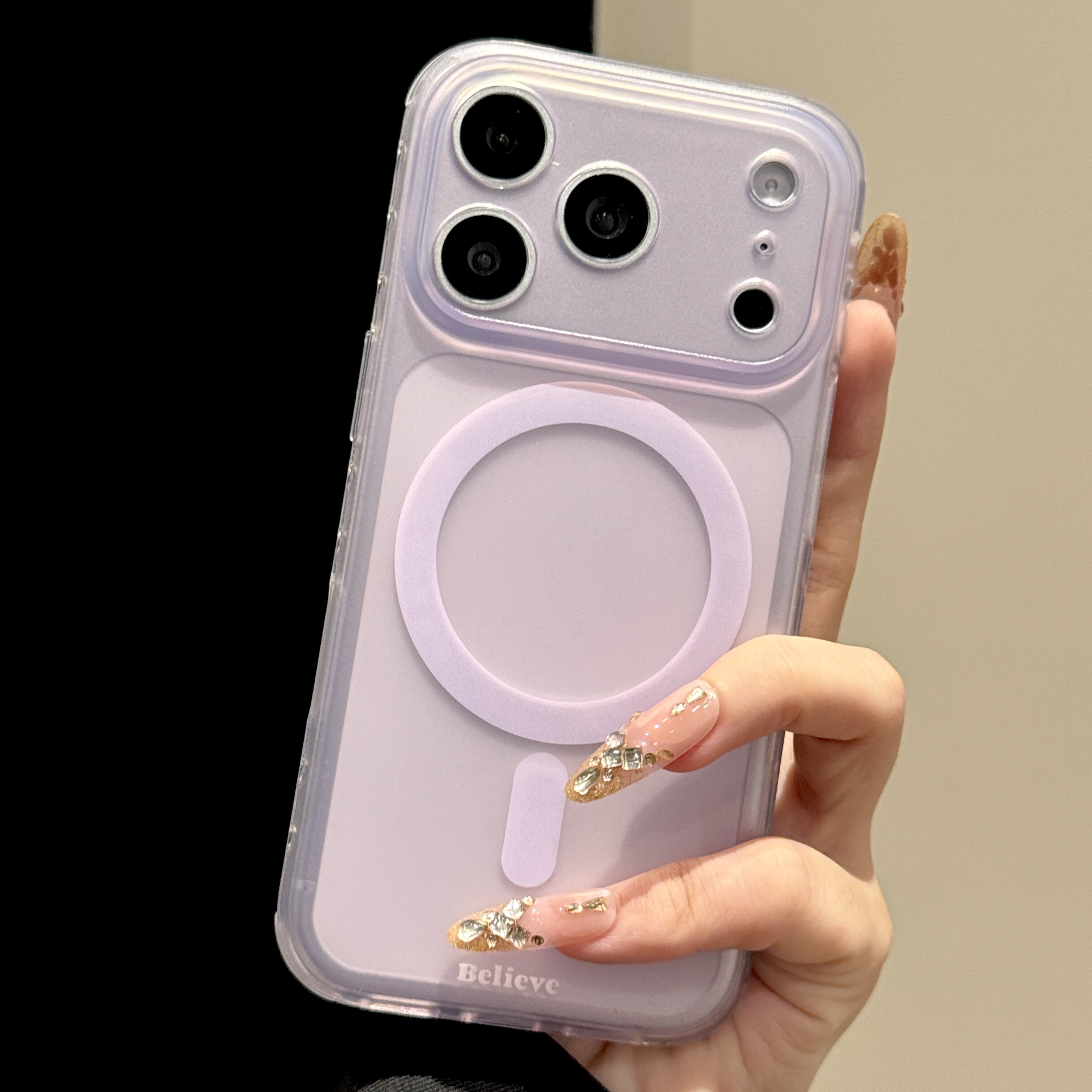 韩道适用苹果17Promax手机壳iPhone16pro新款紫色冰雾哑光磨砂磁吸硅胶壳15简约ins按键全包14精孔防摔保护套