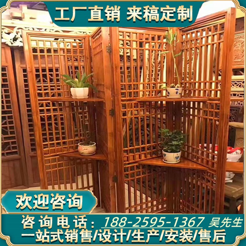 铝合金花格屏风隔断中式木纹型材方管焊接铝窗花格栅厂家定制