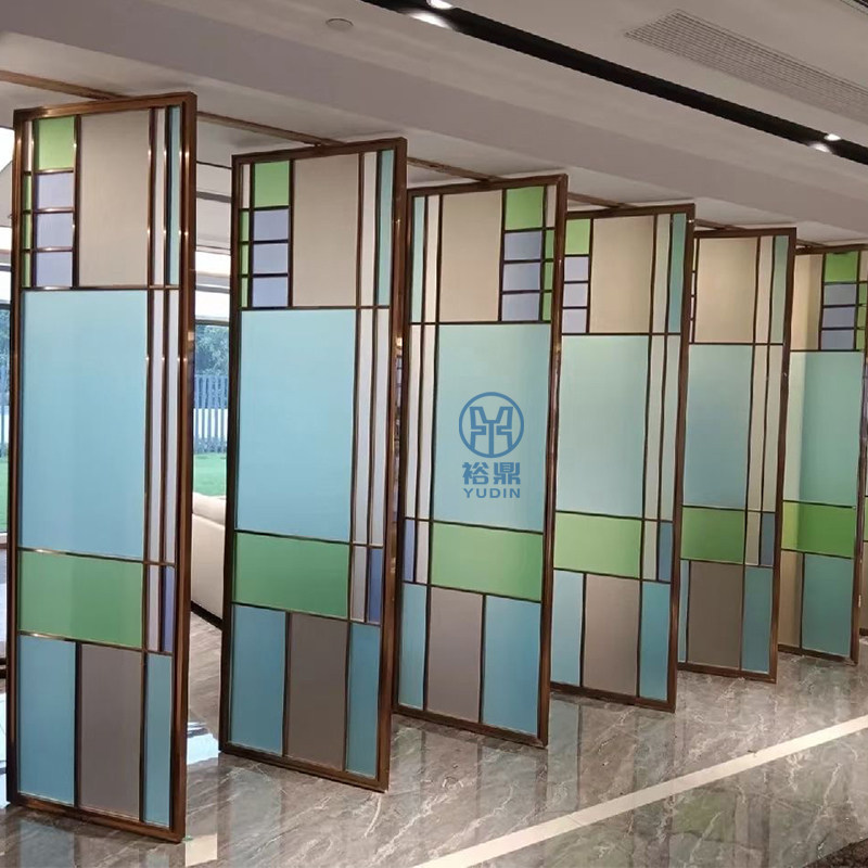 不锈钢隔断屏风j玻璃金属雕花客厅隔断屏风别墅装饰墙花格玄关定