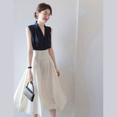 法式 女轻熟御姐风套装 设计感N女神范气质初恋连衣裙 新款 2021夏季