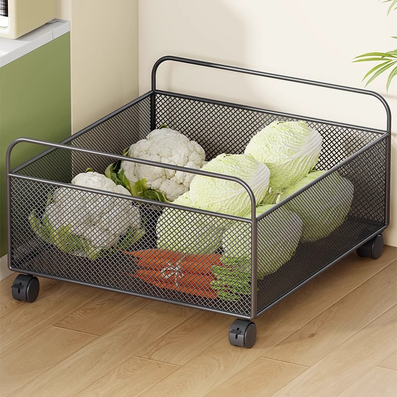 厨房蔬菜置物架水果菜篮落地小推车蔬果收纳筐多功能整理储物框架