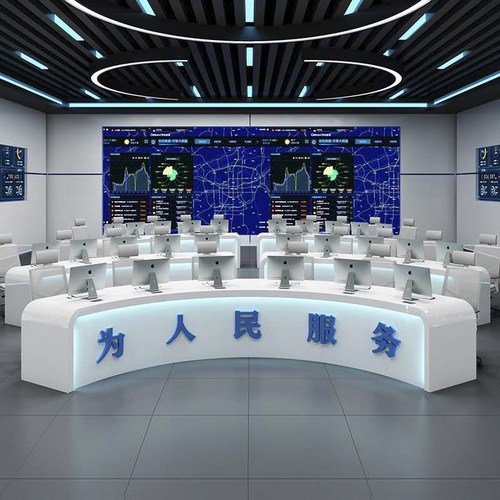 烤漆弧形操作台简约现代监控中心调度台指挥中心T控制台安防指挥