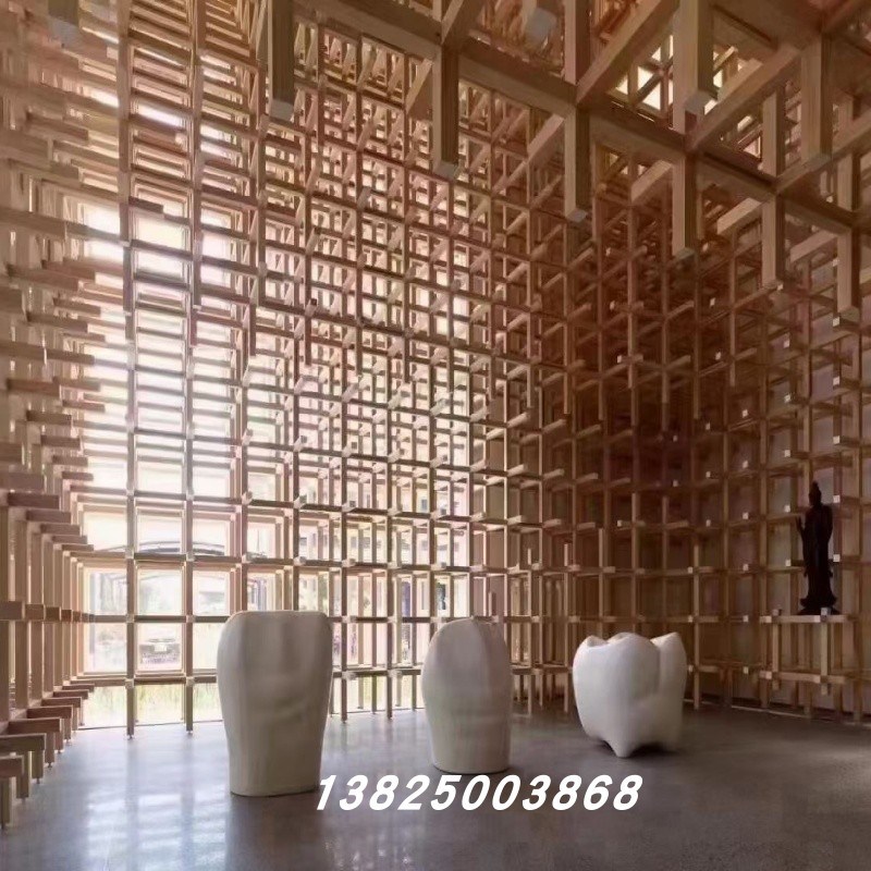 定制多层组合铝方管斗拱格栅天花塔状特殊造型型材铝方管吊顶装饰