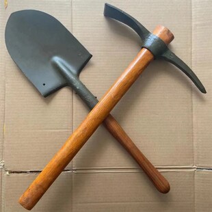 老式镐头 1978年钢镐头 老式小钢铲钢镐头 挖战壕镐头 扁尖组合钢