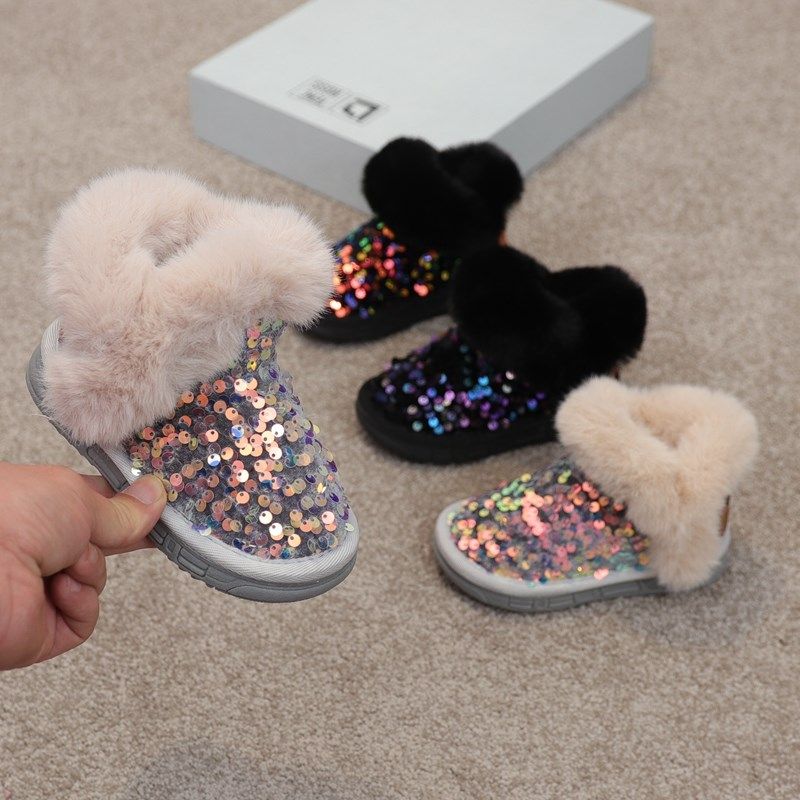 儿童雪地靴2022l冬季新款女童靴子加绒加厚亮片防滑棉靴大棉鞋短,童鞋/婴儿鞋/亲子鞋,雪地靴,淘宝优惠券,粉丝福利购,淘宝优惠卷