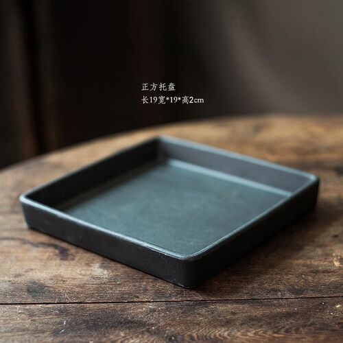 陶瓷托盘底座微景观假山r吸水石花盆接水底盘盆栽盆景造景花托垫