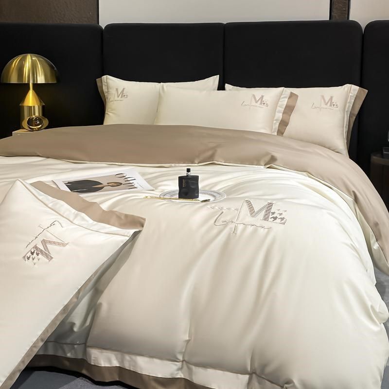 轻奢长绒棉床上四件m套刺绣纯棉酒店旅馆床品被套床单式床笠四季,床上用品,酒店床品套件,淘宝优惠券,粉丝福利购,淘宝优惠卷