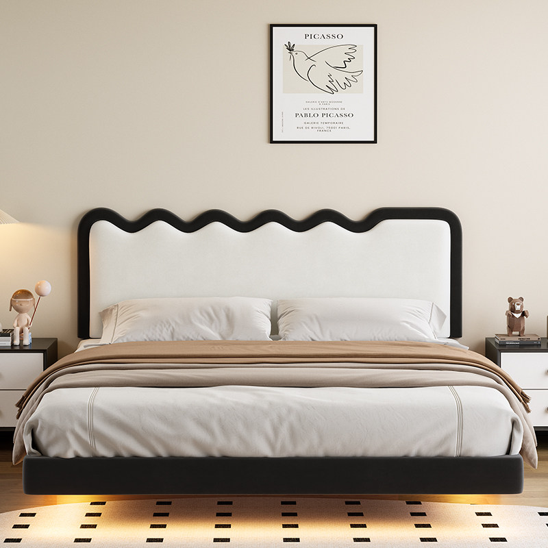 2023新款法式床头p软包波浪靠背卧室高级感榻榻米靠枕床上靠背垫,居家布艺,床头靠垫,淘宝优惠券,粉丝福利购,淘宝优惠卷