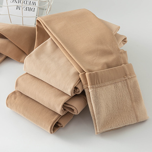 袜子 袜肤色加薄绒自然裸感光腿保暖微压力外穿裤 肉色打底裤 女连裤