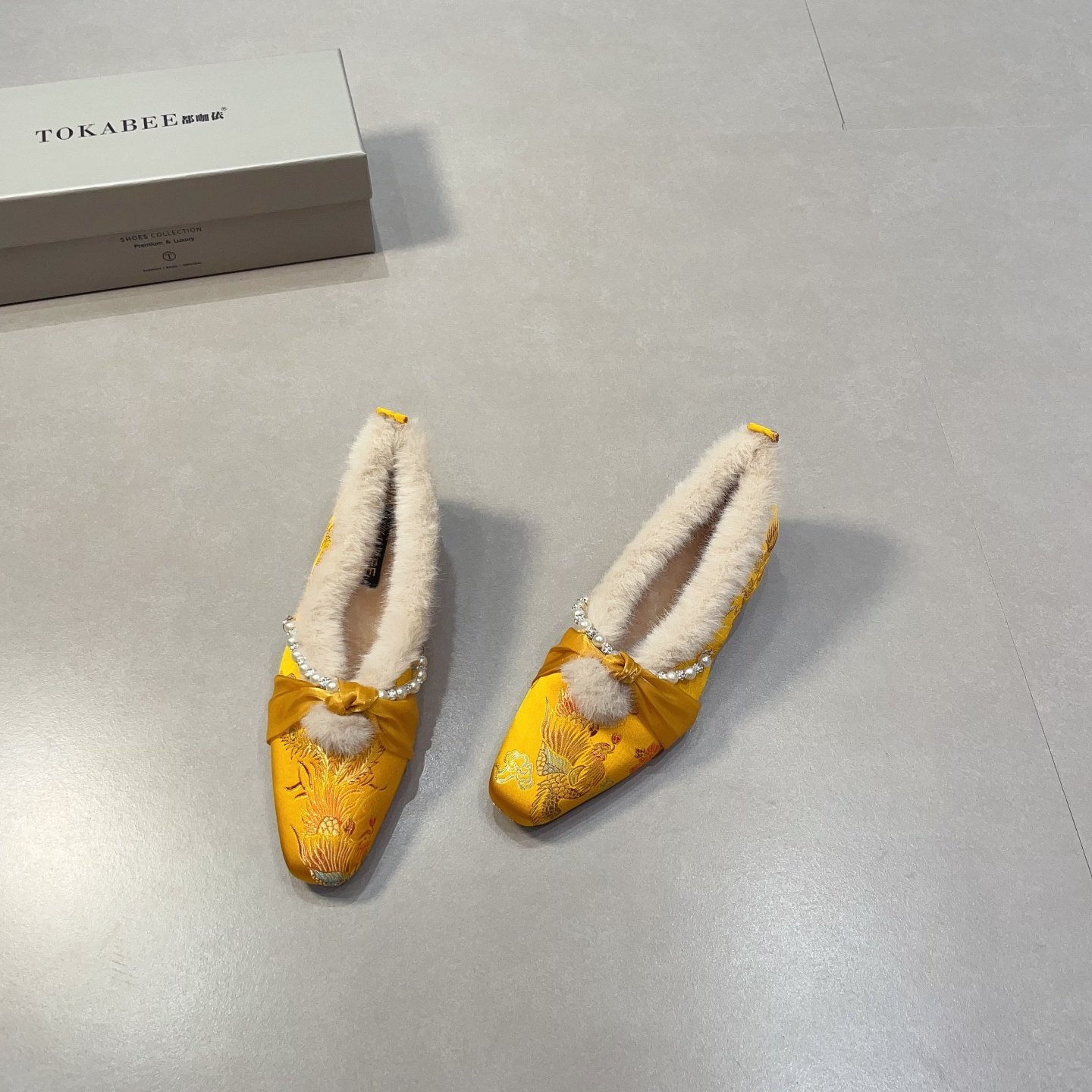 2025年秋冬季新款新中式兔毛毛鞋保暖软底低跟旗袍鞋女加绒豆豆鞋,女鞋,浅口单鞋,淘宝优惠券,粉丝福利购,淘宝优惠卷