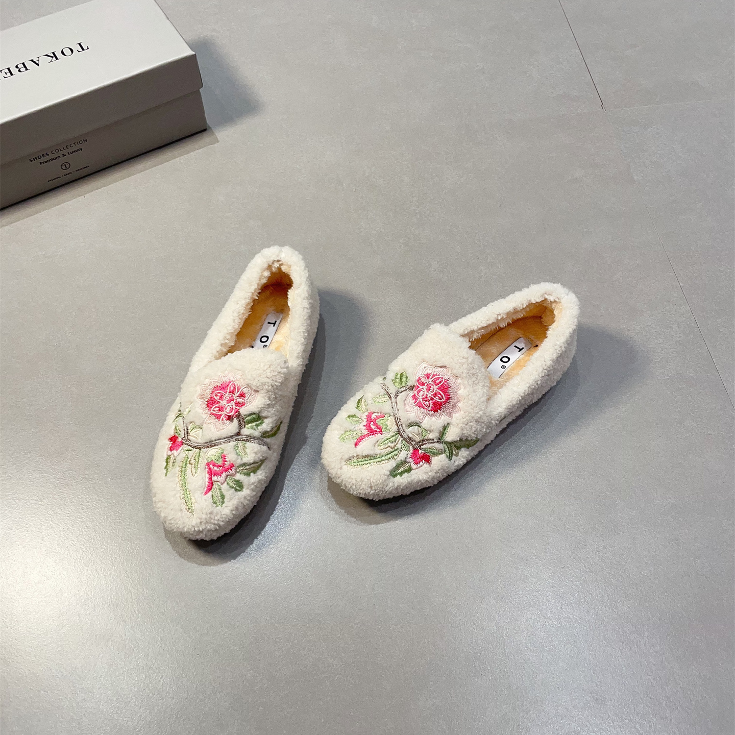 新中式国风加绒保暖软底乐福鞋