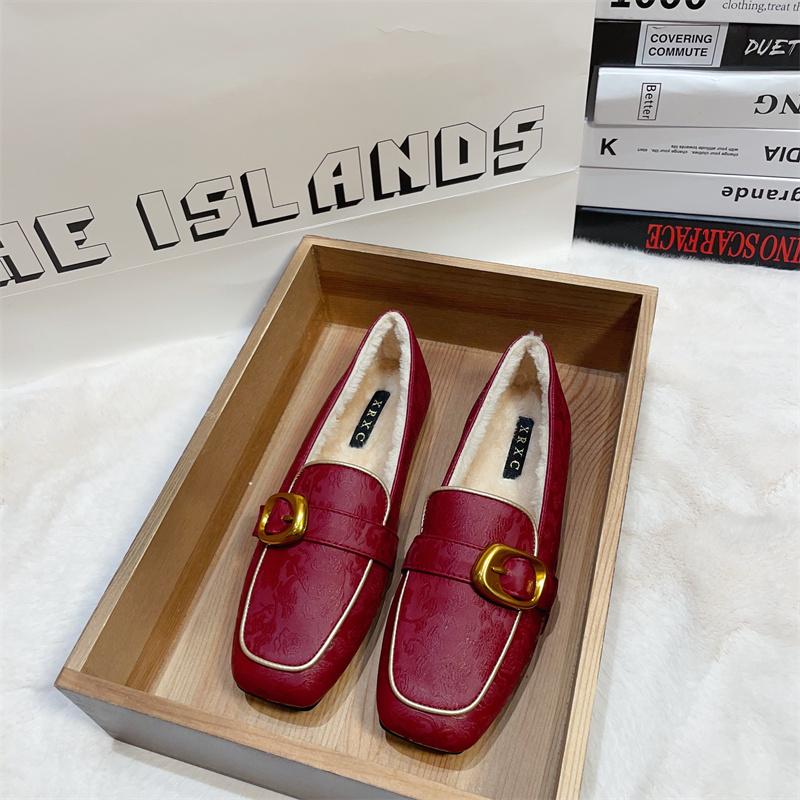 新中式复古气质法式单鞋豆豆鞋