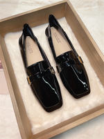 Red patent leather loafers for women's wedding shoes 2026 new style, one-foot flat, retro British-style small leather shoes for women's single shoes thumbnail 7