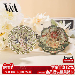 物兮物博物馆文创周边杏林春燕百合茛苕木质银箔冰箱贴磁吸纪念品