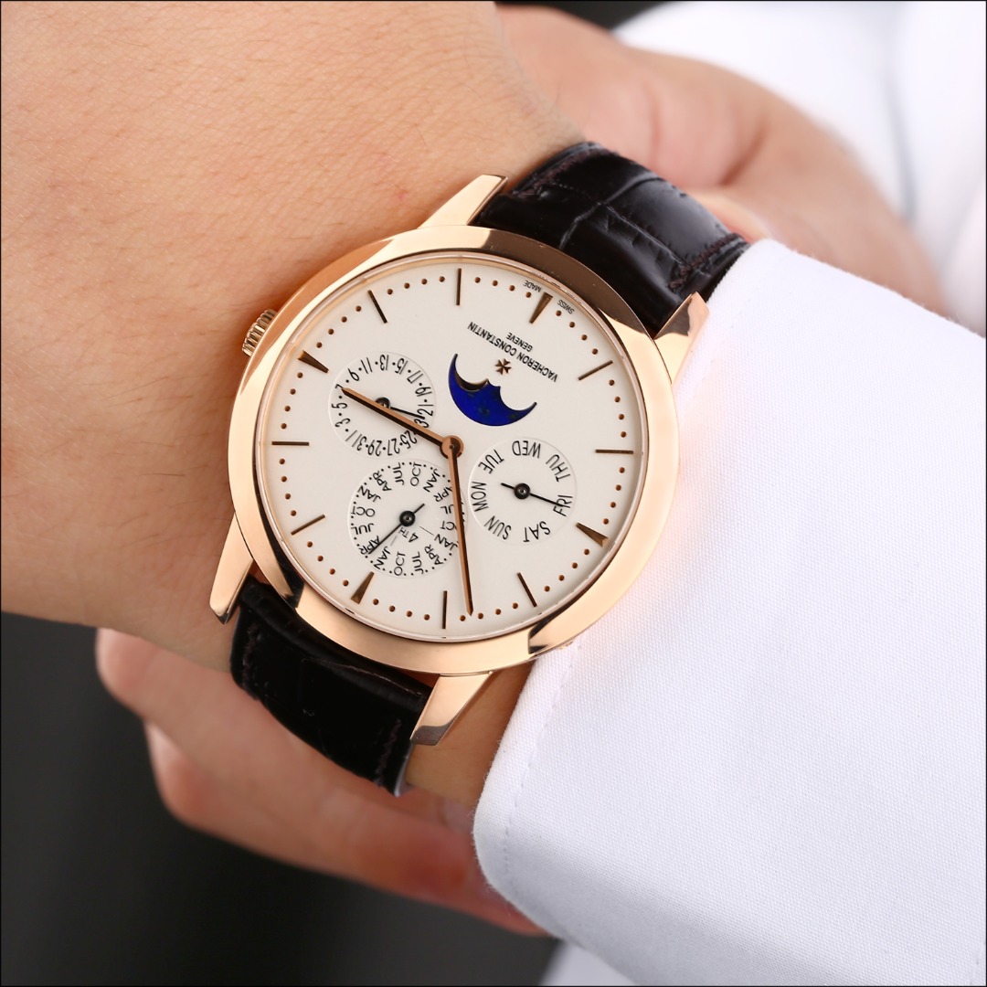 8新]江诗丹顿传承系列18k玫瑰金自动机械男表43175/000r-9687