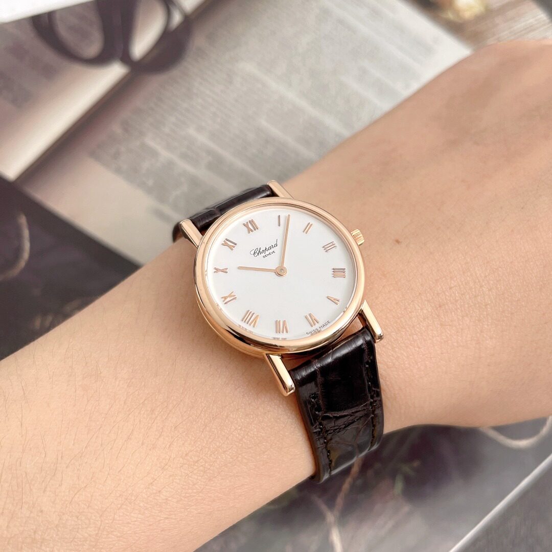 8新]萧邦classic系列18k金贝母面石英女表127387-5001