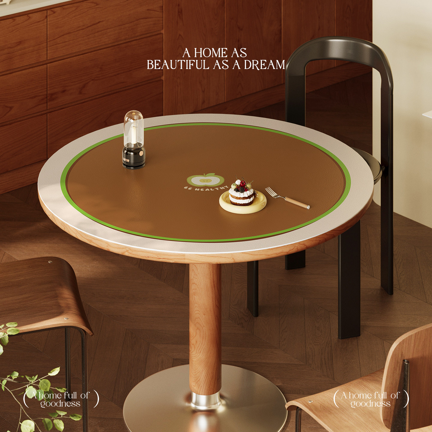 暖藻简约圆形桌垫皮革高级感防水防油PVC餐桌垫免洗耐脏隔热桌布,居家布艺,桌布,淘宝优惠券,粉丝福利购,淘宝优惠卷