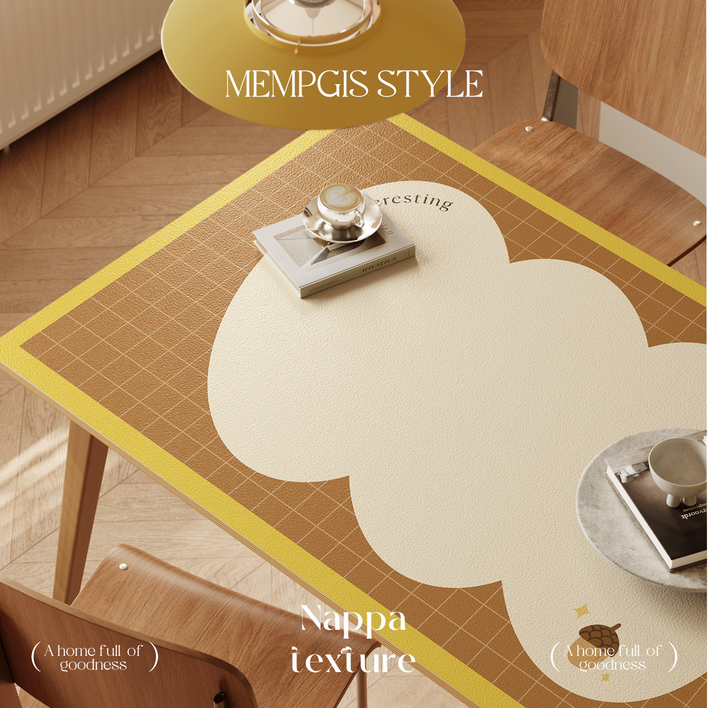 暖藻卡通简约长方形餐垫防水防油隔热保护垫家用免洗轻奢皮革桌布,居家布艺,桌布,淘宝优惠券,粉丝福利购,淘宝优惠卷