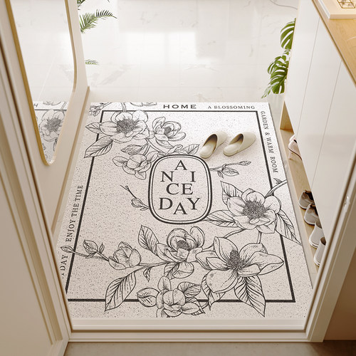 暖藻 花间集 家用进门丝圈入户门玄关门口地垫门垫可裁剪脚垫