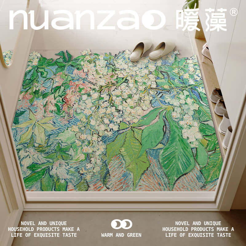 暖藻艺术感风门口地垫入户门垫可裁剪皮革脚垫可擦洗地毯耐脏,居家布艺,入户地垫,淘宝优惠券,粉丝福利购,淘宝优惠卷